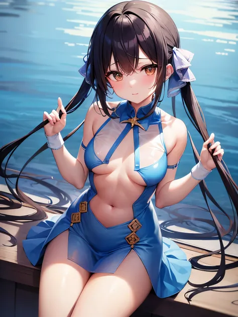 covered in honey二次元成熟淑女,Cyan miniskirt,4K,tied with scotch tape,ultra high resolution,Hands up,Hands are tied,covered in honey,sitting on bed,cyan dress,Covered with transparent tape,covered in honey,Ha gas,shy,Wet,Chest covered with transparent tape