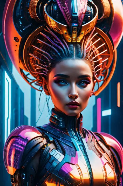 futuristic art girl, (best quality, high resolution, human development report), detailed facial features, intricate hairstyle, m...