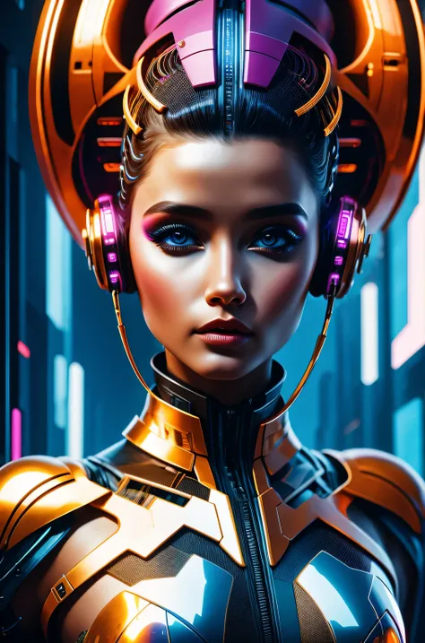 futuristic art girl, (best quality, high resolution, human development report), detailed facial features, intricate hairstyle, m...