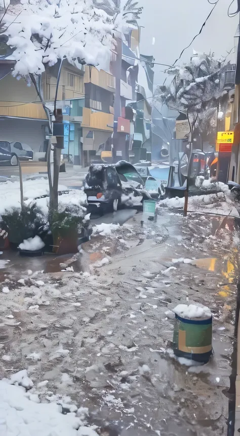 there is a snow covered street  and a tree, during a hail storm, hailstorm, it is raining heavily, day after raining, during snowfall, rain is falling, raining!!, raining outside the cafe, at evening during rain, , heavy rainfall, raining outside, it is ra...