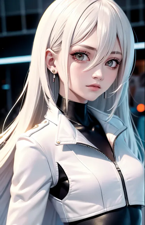 optimal，the masterpiece，a high resolution，Best quality，hyper HD，Super Detail，Awarded，16 thousand.，solo，（Upper body），the anatomy is correct，cyberpunk beautiful girl，cute face，，Gradient beige hair，hairline，（（scarlet eyes）），long eyelashes，Drooping corners of ...