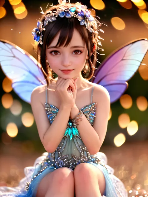 Delicate mini anime fairies, tiny and adorable, depicted gracefully sitting on the tip of a finger. This breathtaking image, conveys the unearthly beauty of these miniature creatures. Every intricate detail is carefully drawn, showing off his intricate win...