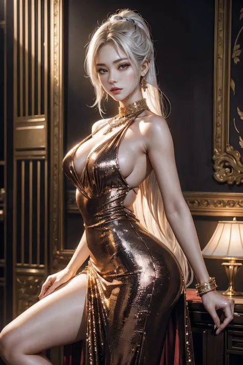 HD photos，lifelike，Ultra high resolution large files，8k high quality wallpaper，10x pixels，CG wallpaper，细节Clearlifelike，female portrait，Super fine，Super fine details：1.1，Advanced technical details：1.1，动态姿势美丽Sexy女人，一个Sexy，Royal sister style，Mixed-race female...