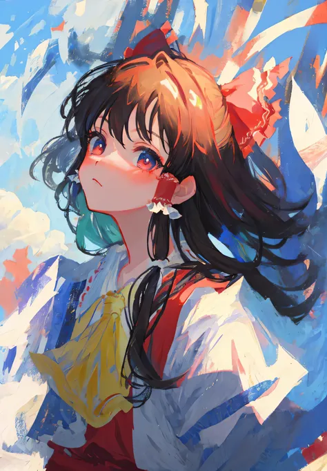 masterpiece, highest quality, Super detailed, shape, portrait, 1 girl, reimu hakurei