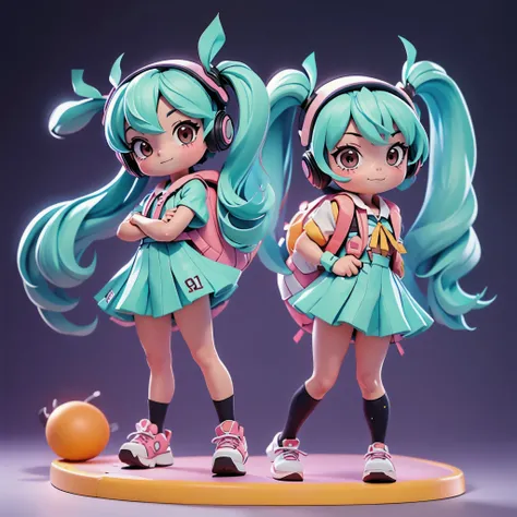 (dynamic angle:1.4), ((full body pose:1.5),Hatsune Miku,10 years old,hashikuji mayoi,school bag,school route,look back,huge 
