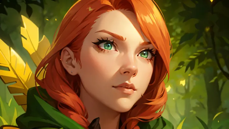 ginger hair, female character, dota2 game