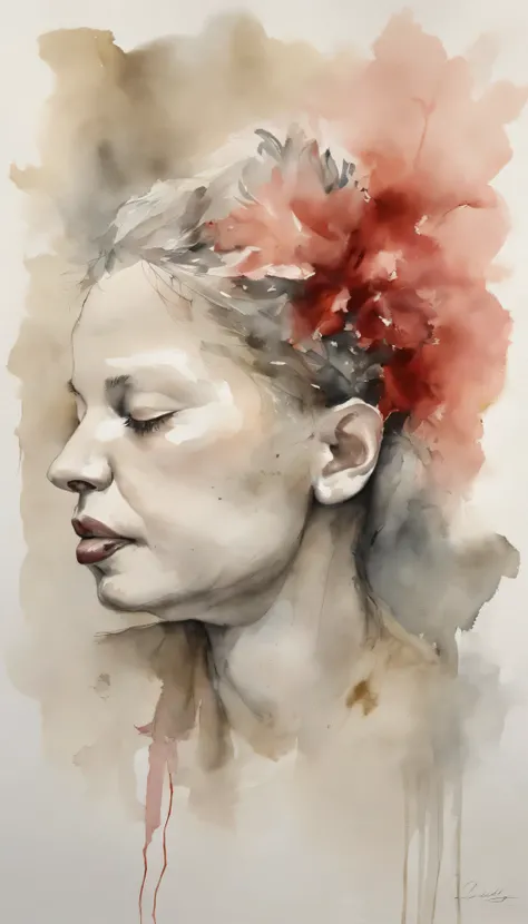 menino novo albino com cabelos brancos e olhos vermelhos, There is ugliness in beauty, But there is also beauty in ugliness, No estilo Adrian Ghenie, Esao Adrews, Jenny Saville, Eduardo Hopper, surrealismo, Arte Sombria de James Jean, Takato Yamato, Minima...