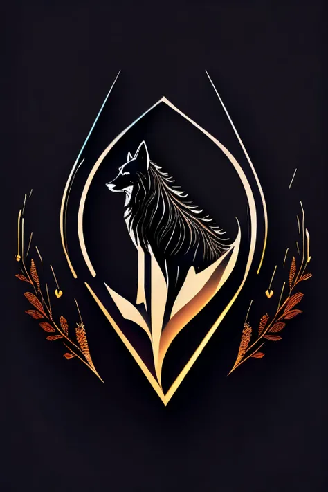 A stylized wolf in a minimalist logo, clean and simple strokes, incorporating elements of black magic such as shadowy drops that subtly intertwine in the figure of the wolf, Execution, vector digital illustration, --ar 1:1 --v 5