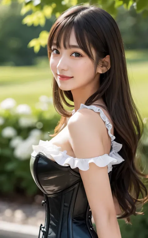 (((masterpiece))),  highest quality, 8K, 1 girl, 20 me, closed mouth, smile, close, close up of face, alone, cute, girly, detailed face, bangs, (whole body:1.3), (random hairstyle :1.2), (young face), (perfect body:1.1), summer, In 8K, wallpaper, wonderful...