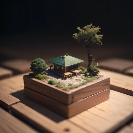 small realistic model, (bifurcation, original photo, best quality, masterpiece:1.4),Steampunk Cyberpunk 1916 Mars Canyon,(Cyberpunk light:1.3),on the table,horizon (related to land),(in a small nature box:1.3),Isometric, small nature, landscape on foundati...