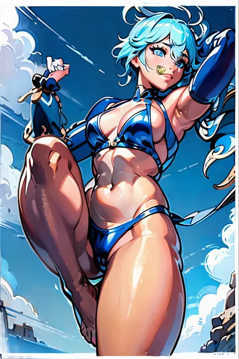 personaje chun li lado posterior mostrando el culo y su ano, NSFW sexy mostrando su posterior   full body size