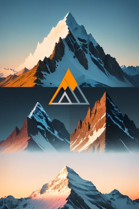 Form a logo that embodies the spirit of transformation and adventure. The central letter M seamlessly morphs into the silhouette of overlapping mountain summits, representing the idea of ascending new heights and embracing change. This dynamic design is su...