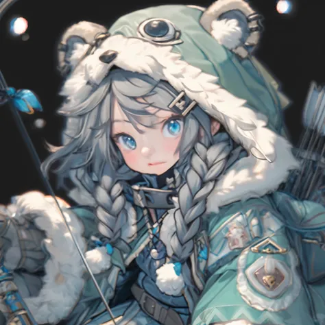 live-action version、Girl with bear hat and bow in bright room, from arknights, arknights, trending on artstation pixiv, winter concept art, by Kamagruka, girl with bow and arrow, pixiv, Discord profile picture, pixiv 3dcg, Discord PFP, pixiv style, pixiv c...