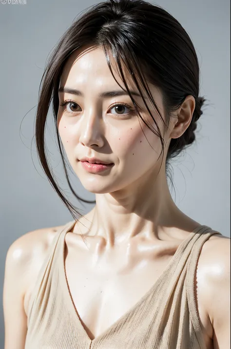 (In 8K, highest quality), Super detailed, natural sunlight, Medium chest, 30 year old Japanese woman, black hair, fine eyes, highly detailed face and skin,The texture of the skin is clearly visible