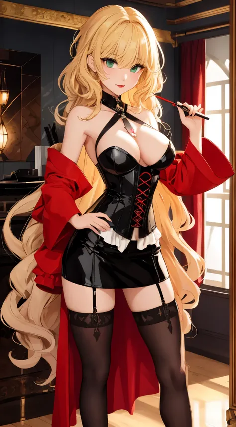 Gender: Female Height: 1,88 cm Physical Description: Yuna is a beautiful woman with long, medium-curly blonde hair, a frame, and sultry green eyes. She is always making sure her makeup is spot on, with bright red lipstick and long, false lashes that make h...