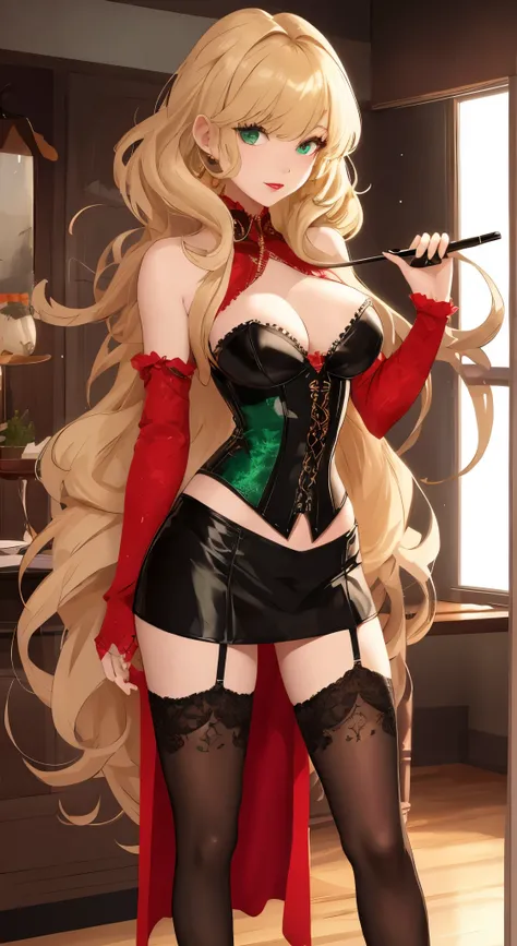 Gender: Female Height: 1,88 cm Physical Description: Yuna is a beautiful woman with long, medium-curly blonde hair, a frame, and sultry green eyes. She is always making sure her makeup is spot on, with bright red lipstick and long, false lashes that make h...