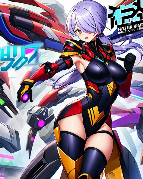 ,1figure_girl,(:1.5), (short_ponytail:1.3), (light_whitish_purple_hair:1.3),black_mechanical_armor_parts,white_breasts_parts_red_black_body_suit,bare_shoulder,bare_slender_thighs,medium_breasts,on_the_desk, desk_background,Stinging_eyes,(half_pupil:1.5),sl...