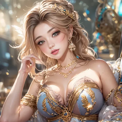 最高のmasterpiece、beautiful美しさ, 3D two-dimensional, rich, blonde, skirt, stockings, high heels, star、(Highly detailed CG Unity 8K wallpaper),(masterpiece), (最high quality), (Super detailed), (best work),(best shadow), (sharp eyeliner, eye shadow, fine eye:1.1...