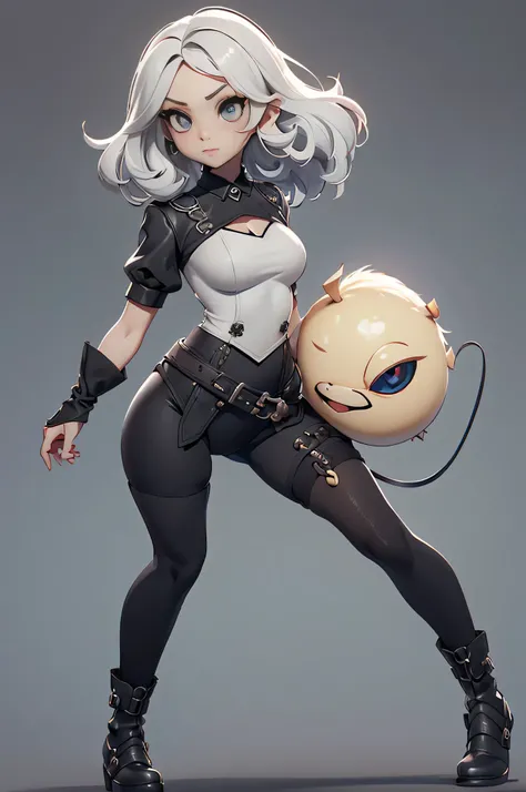 Mini nier automata, (nier automata), solo, ray tracing, Estilo 3D, 3DMM, ((oses por foto)), ((oses em cada foto)), corpo inteiro,(Front view),(Emisão Costas), (Emist on the left), mostrar barriga lisa, (((oses por foto))),(seios muito grandearriga perfeita...