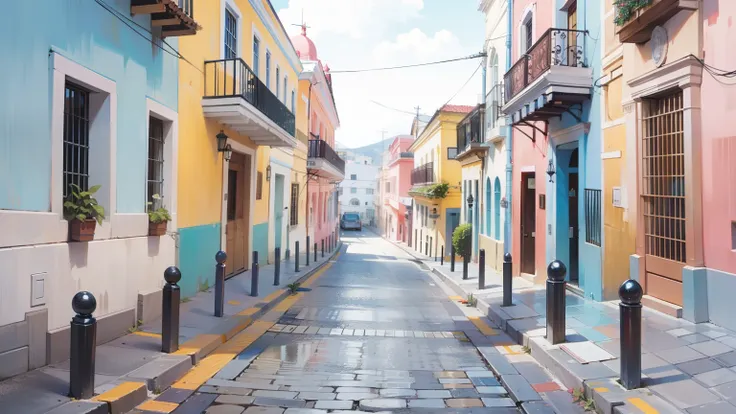 (best quality),best quality,highly detailed,masterpiece,ultra-detailed,illustration, Old San Juan Puerto Rico