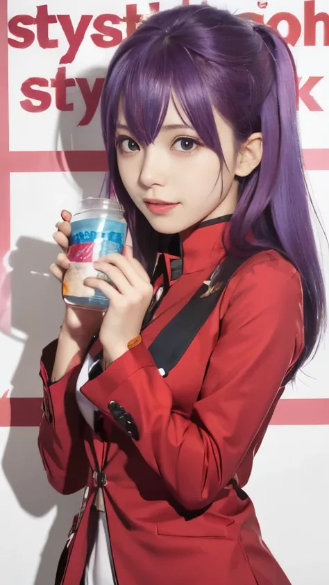 anime girl holding a jar of candy with a caption of a message, misato katsuragi, fate / stay night, reisen udongein inaba, iwakura lain, official artwork, kyoto animation key visual, kyoto animation anime key visual, fate stay night, official art, ( evange...