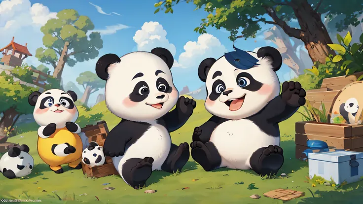 the image is of a little panda, disneypixar, desenho animado