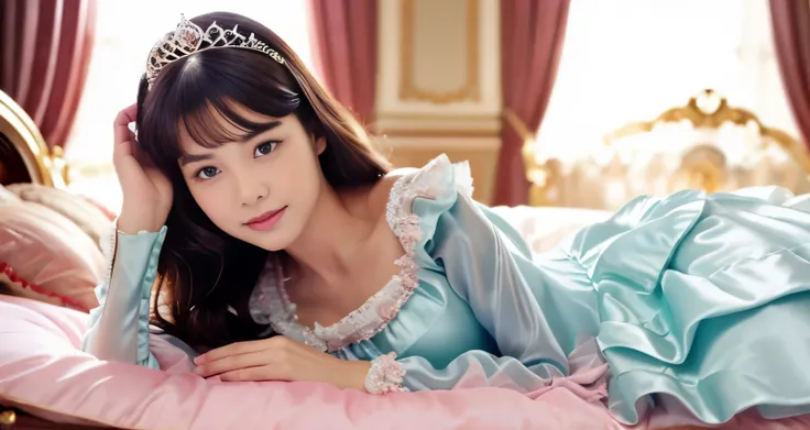 ,highest quality, masterpiece, highest resolution, artwork, super それにget used to it, many get used to it, get used to it, それにget used to it, 3K realistic photos,,(( When I was 10 years old)),Super detailed baby face,She is a princess,Full length ball gown ...