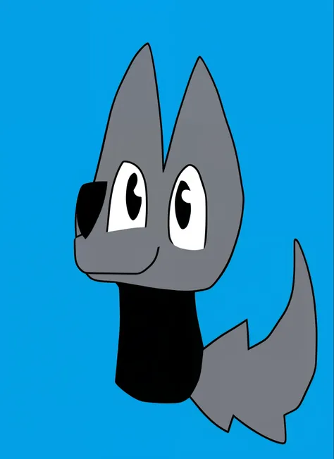 cartoon drawing of a gray dog with a black collar and black nose, ashfur from warrior cats, furaffinity fursona, fursona!!!!, sora as a cat, lineless, art in the style of joshy sly, shark cat hybrid, drawn in microsoft paint, cel shaded!!!, hypdertailed, f...