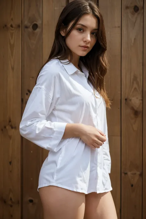 Girl, long shirt, without pants