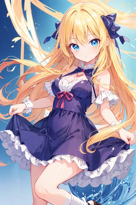 Fille animée with blonde hair and blue eyes posing for a picture, seductive Fille animée, attractive Fille animée, beautiful Fille animée, cute Fille animée, pretty Fille animée, Fond d&#39;écran manga 4K, style animé 4k, Fille animée, Fond d&#39;écran ani...