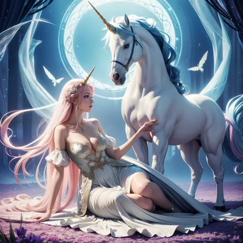 Enchanting Unicorn and Maiden, Masterpiece, Best Quality, Fantasy, Full Body Shot, --ar 1:1,
A captivating scene of an ethereal maiden gently caressing a majestic unicorn against a dreamlike, whimsical backdrop. Intricately detailed, this work of art showc...