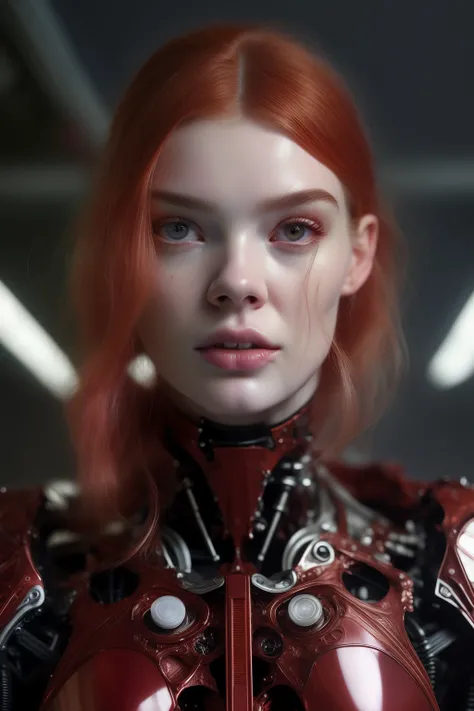 organic cyborg, red plastic, fuzzy lighting, fancy, intrincado, elegante, muy detallado, natural, fotorrealista, Pintura Digital, art station, illustration, arte conceptual, liso, Sharp focus, arte de John Collier y Albert Aublet y Krenz Cushart y Artem De...