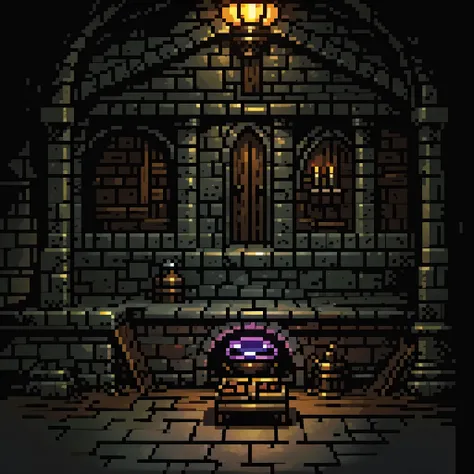 pixelart, pixelart rpg game setting,  uma dungeon perigosa e assombrada, game rpg, rpg