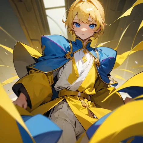 blonde　juvenile　Prince　Yellow clothes　blue eyes