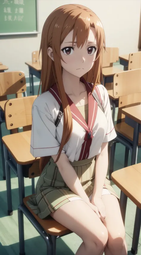 1人の女性、((3d anime))、kawaii、18year old、Bob Hair、Country life、Summer sky、Rural atmosphere、Random Poses、Random attire、Being in the classroom、Wearing a Japan uniform、Dine with classmates、Sitting in a seat