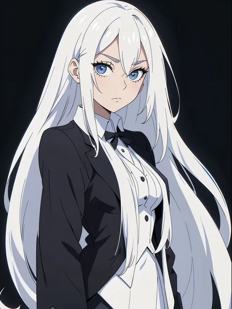 ((white hair)),((head and shoulders image)),(super-long hair),sexy,a person,alone,simple style,pancake ,simple details,black bac...