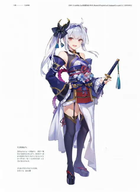 a close up of a person holding a sword and a sword, ayaka genshin impact, onmyoji detailed art, official character art, onmyoji, ayaka game genshin impact, from the azur lane videogame, characters from azur lane, onmyoji portrait, mai yoneyama, cushart kre...