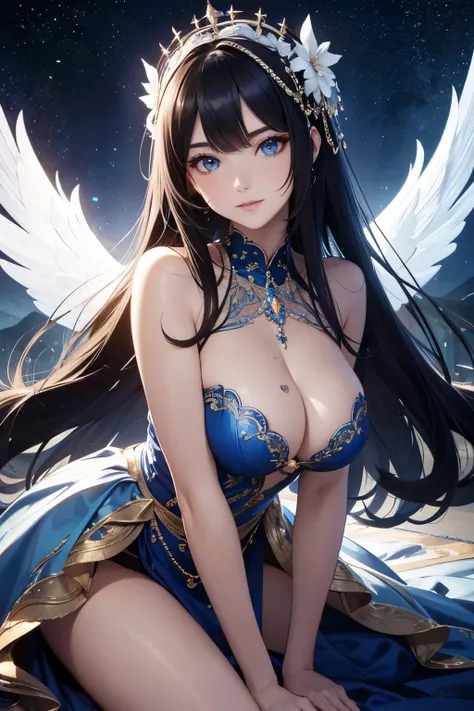 Masterpiece, superior quality, 4K UHD,
one beautiful woman, Rebecca Bluegarden, Edens Zero,
super detailed, fitted dress, (flirtatious expression),
(super cute face), (angelic countenance), (incredibly beautiful eyes), (luminous gazes), full body, flowing ...