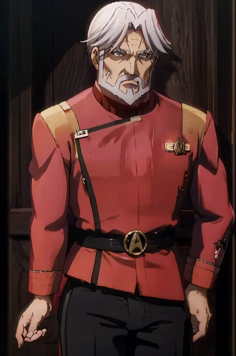 sebas 1boy old man  red twokunf uniform