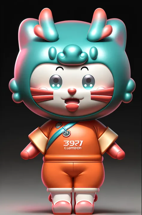 mascot，Wrapped head and face flat 3D modeling model c4d rendering ultra-light clay material blind box hand-made style clean background，pastel colors，Fine line drawings，8k黄纸超清 IP形象设计 mascot拟人 可爱 色彩统一