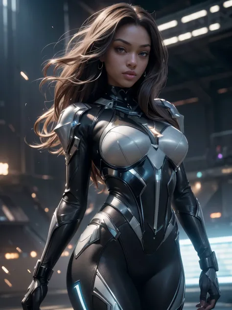 Cinematic, clear facial features and insanely detailed, it captures the essence of the african-american woman (looks similar to Tyra Banks) with breathtaking beauty. The color grading is beautifully done, enhancing the overall cinematic feel. Unreal Engine...