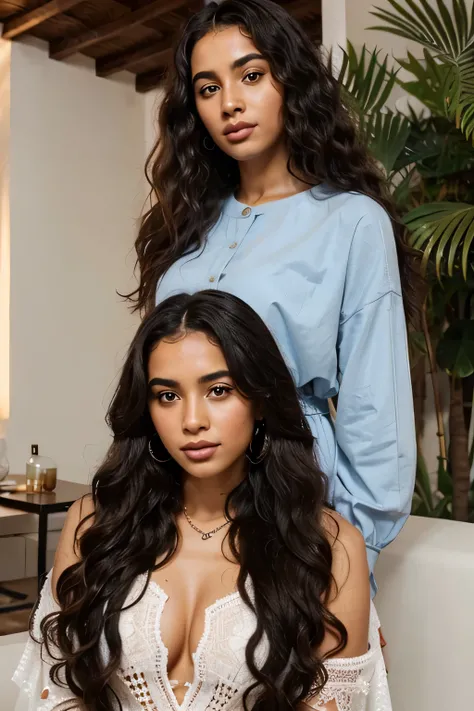 a mixed-race Moroccan and Ghanaian influencer with wavy hair in an Instagram world deletes the bottom girl