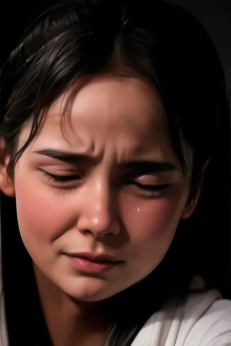 beautiful woman, sad, crying, despair, heart broken, tears drop on cheek, wet eyes, rage, digital painting