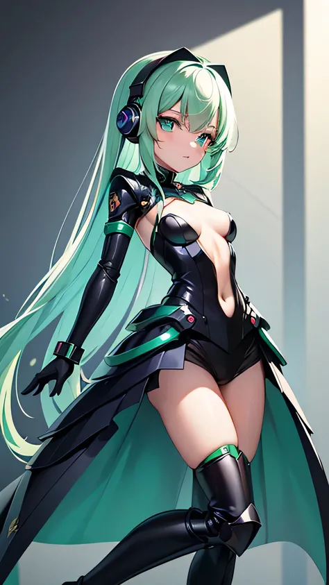 ((masterpiece)), ((best quality)), (ultra-detailed), a , , beautiful emerald green hair, beautiful skyblue eyes, ((beautiful eyes))
very long hair, breasts, looking at viewer, flat/small chested, many , small breasts,small breasts,,, Lolita
black tights, m...