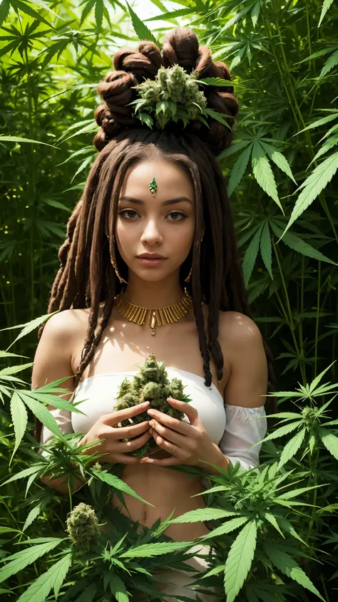 Mother Nature personified. Stoner chick. Dreadlocks. Goddess Gaia, marijuana  girl