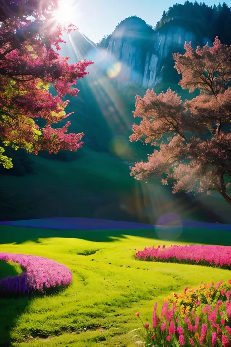 fantastic scenery、mysterious、vibrant light,