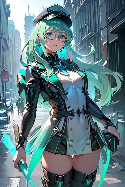 Anime, Girl, (((1girl))), (((Waifu, Xenoblade Chronicles 2, Pneuma Waifu))), (((Seafoam Green Hair, Long Hair))), ((Seafoam Green Eyes eyes:1.3, Upturned Eyes: 1, Perfect Eyes, Beautiful Detailed Eyes, Gradient eyes: 1, Finely Detailed Beautiful Eyes: 1, S...