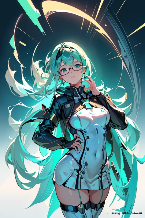 anime, girl, (((1girl))), (((waifu, xenoblade chronicles 2, pneuma waifu))), (((seafoam green hair, long hair))), ((seafoam gree...