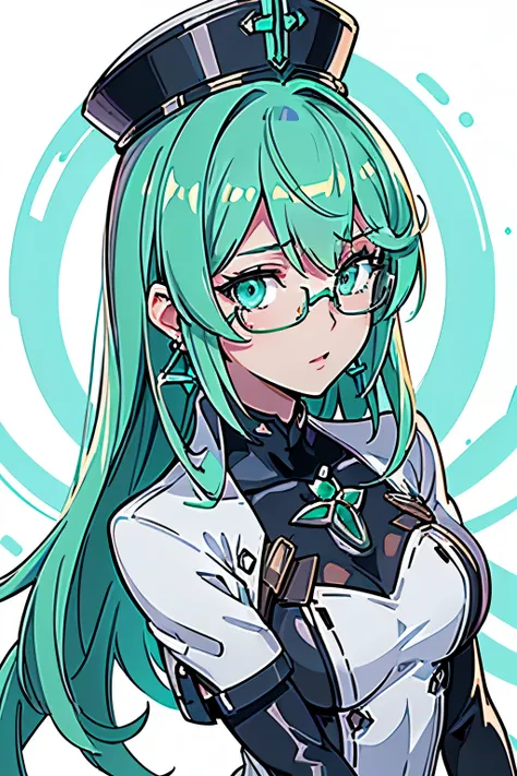 anime, girl, (((1girl))), (((waifu, xenoblade chronicles 2, pneuma waifu))), (((seafoam green hair, long hair))), ((seafoam gree...