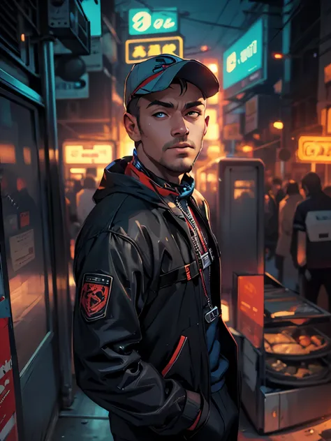 Change background cyberpunk handsome boy. Realistic face. 8k ultra realistic